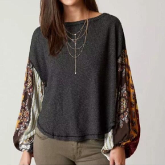 Free People Blossom Thermal Patchwork Top- Size XS - Picture 4 of 13